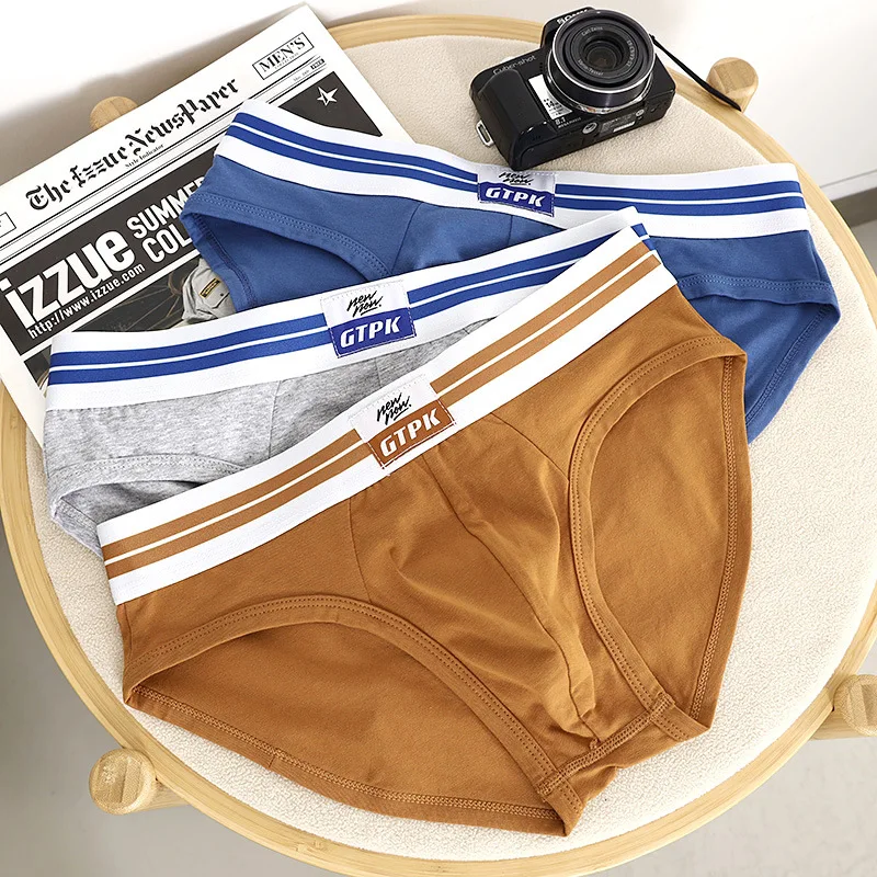 

Fashion Men's Panties Underwear Soft Breathable Man Triangle Pants Comfortable Underpants Cotton Mid-rise Briefs Fit Underwear