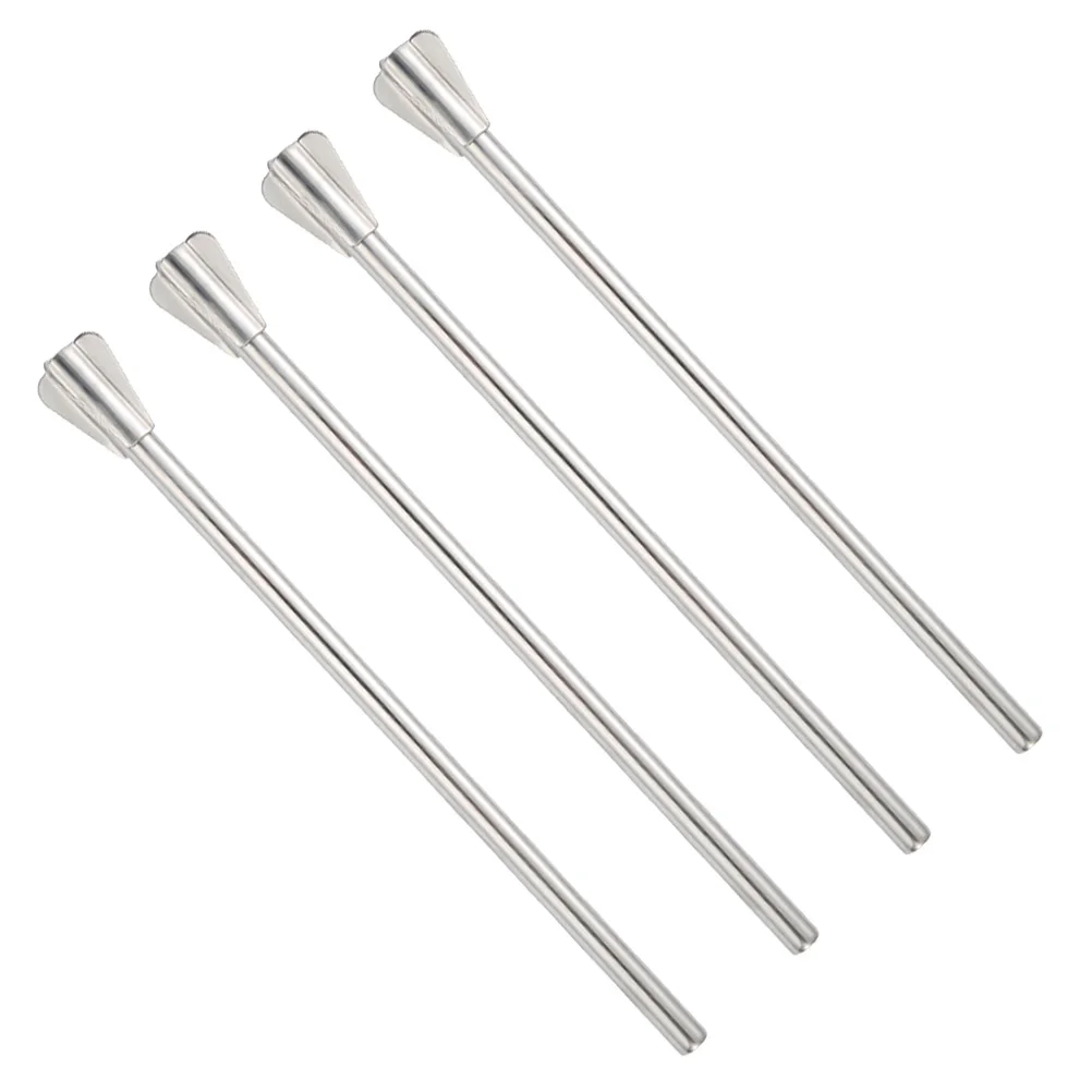 

4 Pcs Stainless Steel Stirrer Reusable Straw for Coffee Black Mixed Drinks Cocktail Straws Metal Drinking Shake Smoothie Picnic
