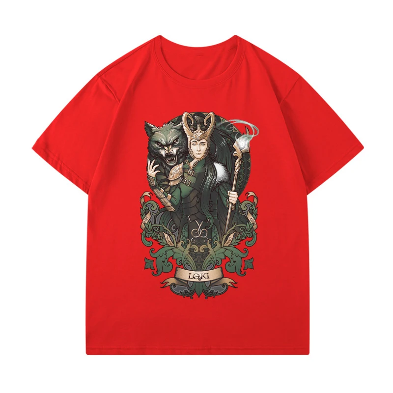 

（Miniso）Marvel Loki Illustrated Prints Summer Tshirt Man Internet Celebrity Men T-Shirt Summer Men Women Cotton T Shirt Top Men