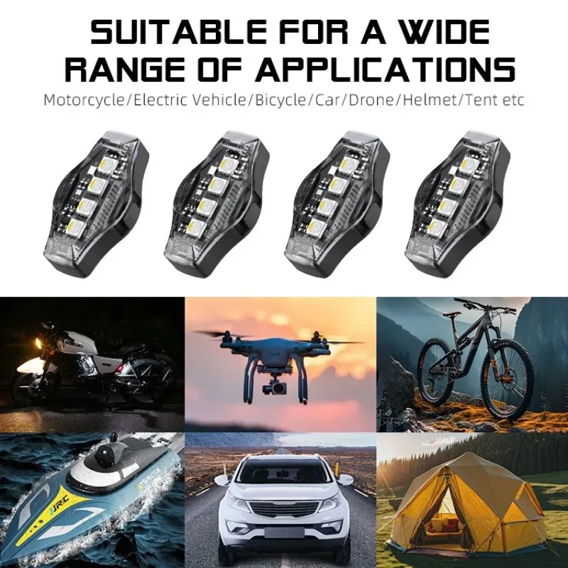 RGB Wireless LED Drone Strobe Light for Bicycle Taillight Motorcycle Car Remote Warning Light Indicator Light Type-C Charging