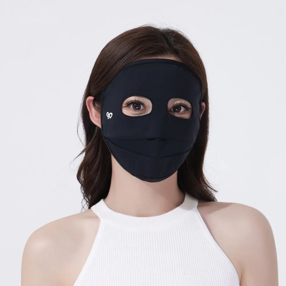 

Fashion Breathable Ice Silk Mask Solid Color Elastic Full Face Mask Traceless Anti-UV Sunscreen Mask Women