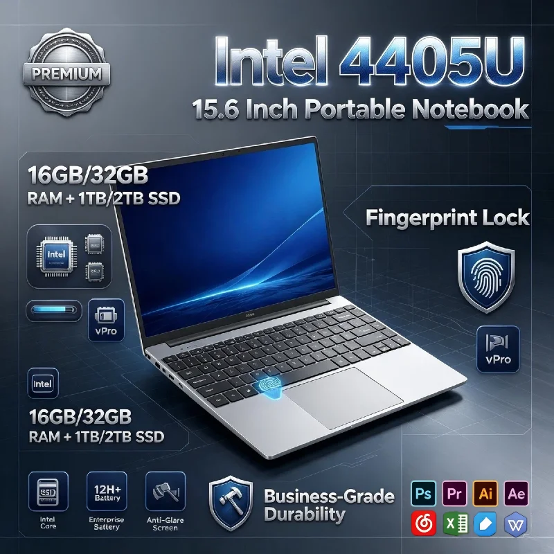 Intel Pentium 4405U 15.6 Inch Ultra Slim Laptop 16GB DDR4 2TB SSD 1920x1080 Gaming Notebook Office Study Pro Max Ultra