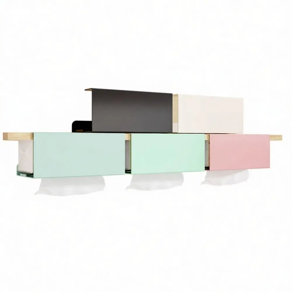 Wall Hanging Tissue Organizer Box Under Cabinet Paper Towel Dispenser Punch Free Holder For Kitchen Bathroom Decor