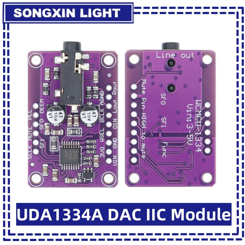 SONGXIN DAC Module 1334 UDA1334A I2S DAC Audio Stereo Decoder Module Board For Arduino 3.3V - 5V