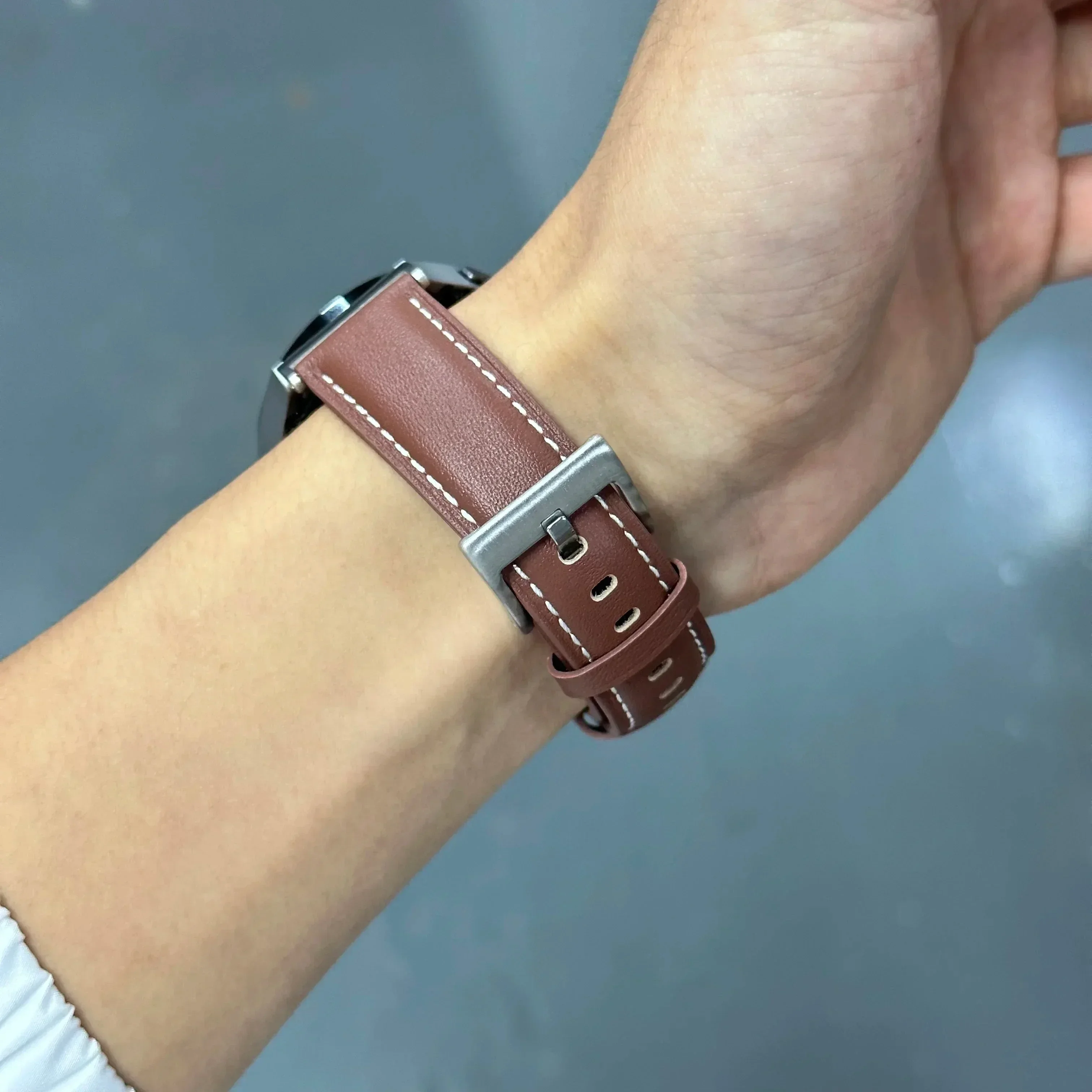 Кожаный ремешок без зазоров для Samsung Galaxy Watch 6 4 Classic 47 43 мм 46 мм 42 мм Ремешок для часов 7 6 5 4 40 мм 44 мм 5Pro 45 мм Браслет