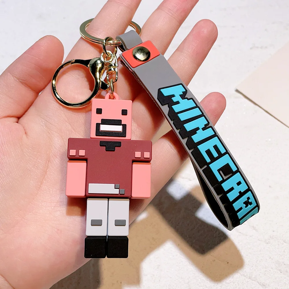 My World Soft Glue Pendant Keychain Car Pendant Cartoon Doll Pvc Building Blocks Classic New Fashion Keychain