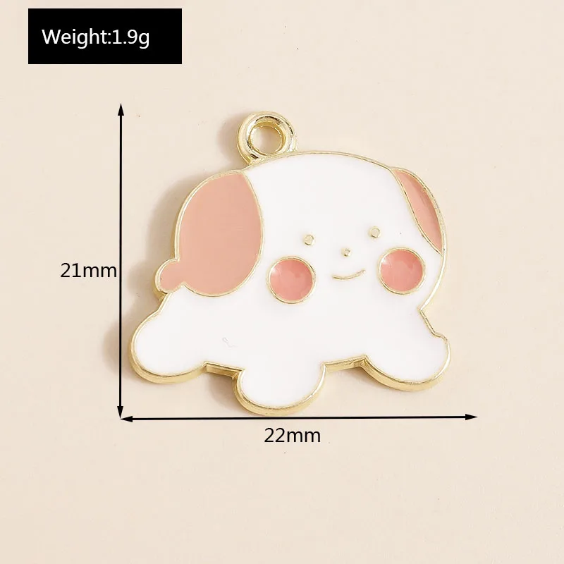 Leslie 10 Stück/Set Emaille Niedliche Katzen- und Hundepfoten-Hundeknochen-Anhänger für Ohrringe, Armbänder, Halsketten, Anhänger, DIY-Schmuckherstellungszubehör – Detail 11