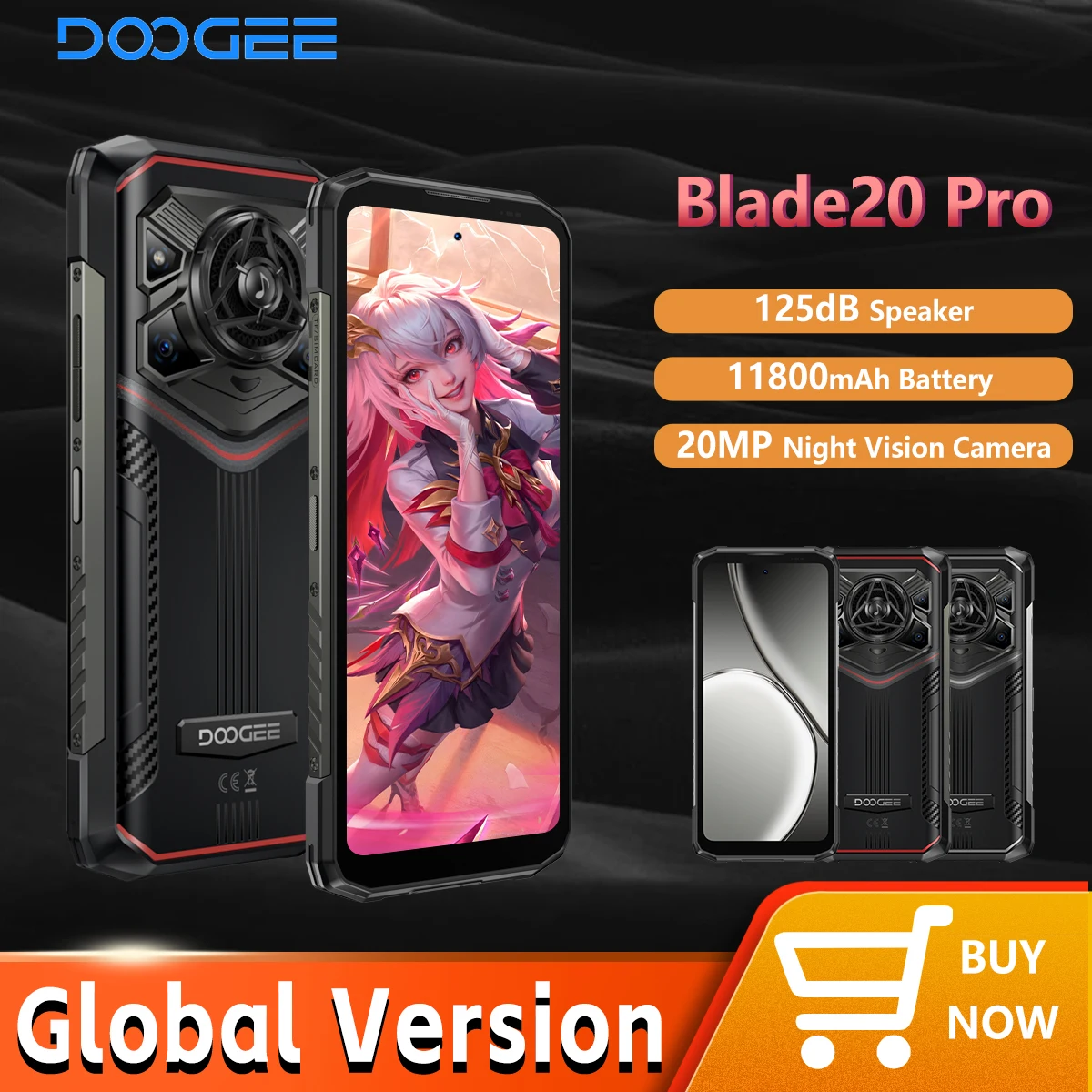 DOOGEE Blade20 Pro Rugged Smartphone 24GB+256GB 11800mAh UNISOC T7200 6.56