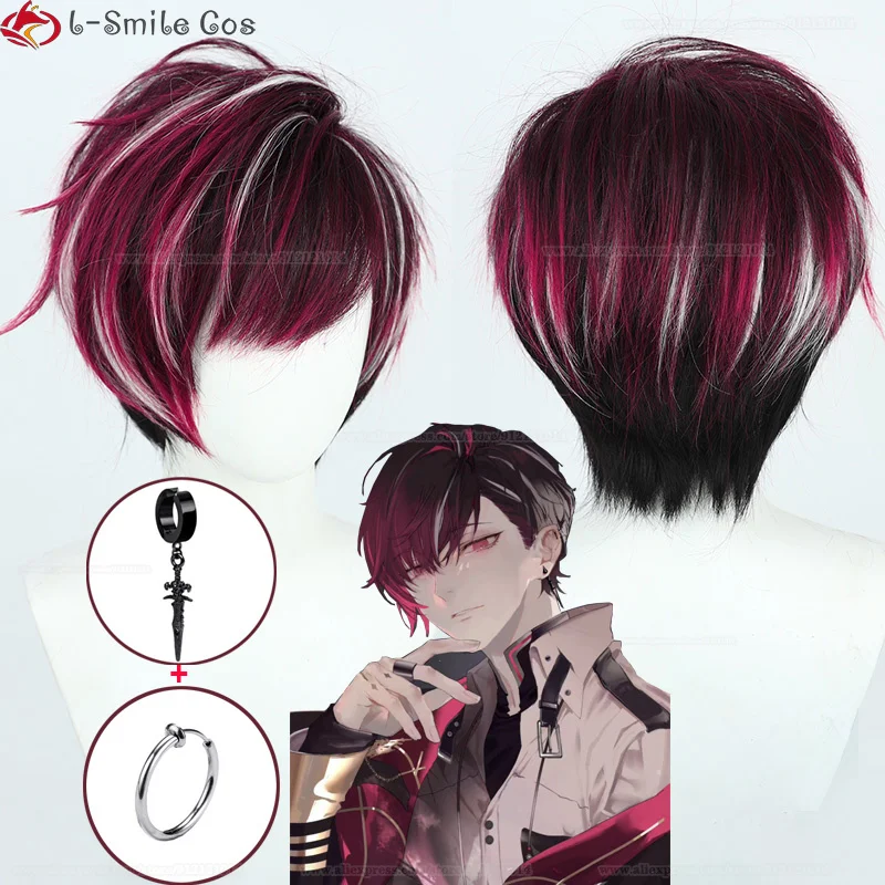 

Ver Vermillion Cosplay Wig Vtuber Nijisanjien EN7 XSOLEIL Ver Cosplay Wigs Hair Heat Resistant Hair Party Anime Wigs + Wig Cap