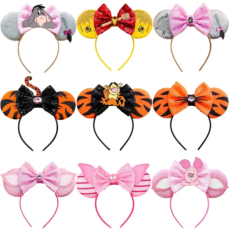 

Disney Bee Winnie the Pooh Bear Hair Accessories For Women Tigger Ears Hair Bands Kids Eeyore Headband Girl Piglet Hairband Baby