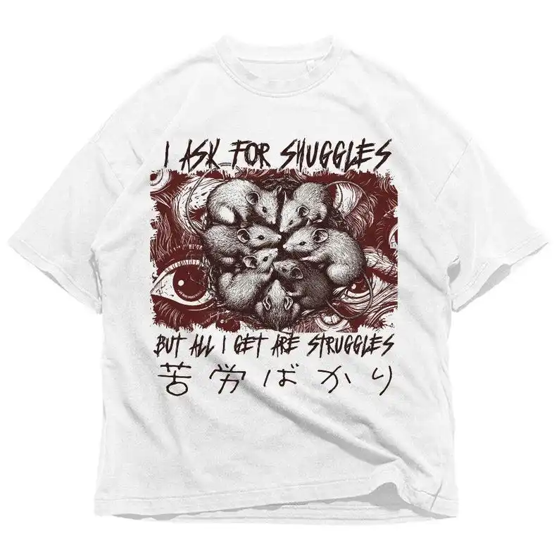 I Ask for Snuggles Japanese Rat Shirt, Tokyo Gifts for Animal Lovers Unisex Shirt, T-shirt