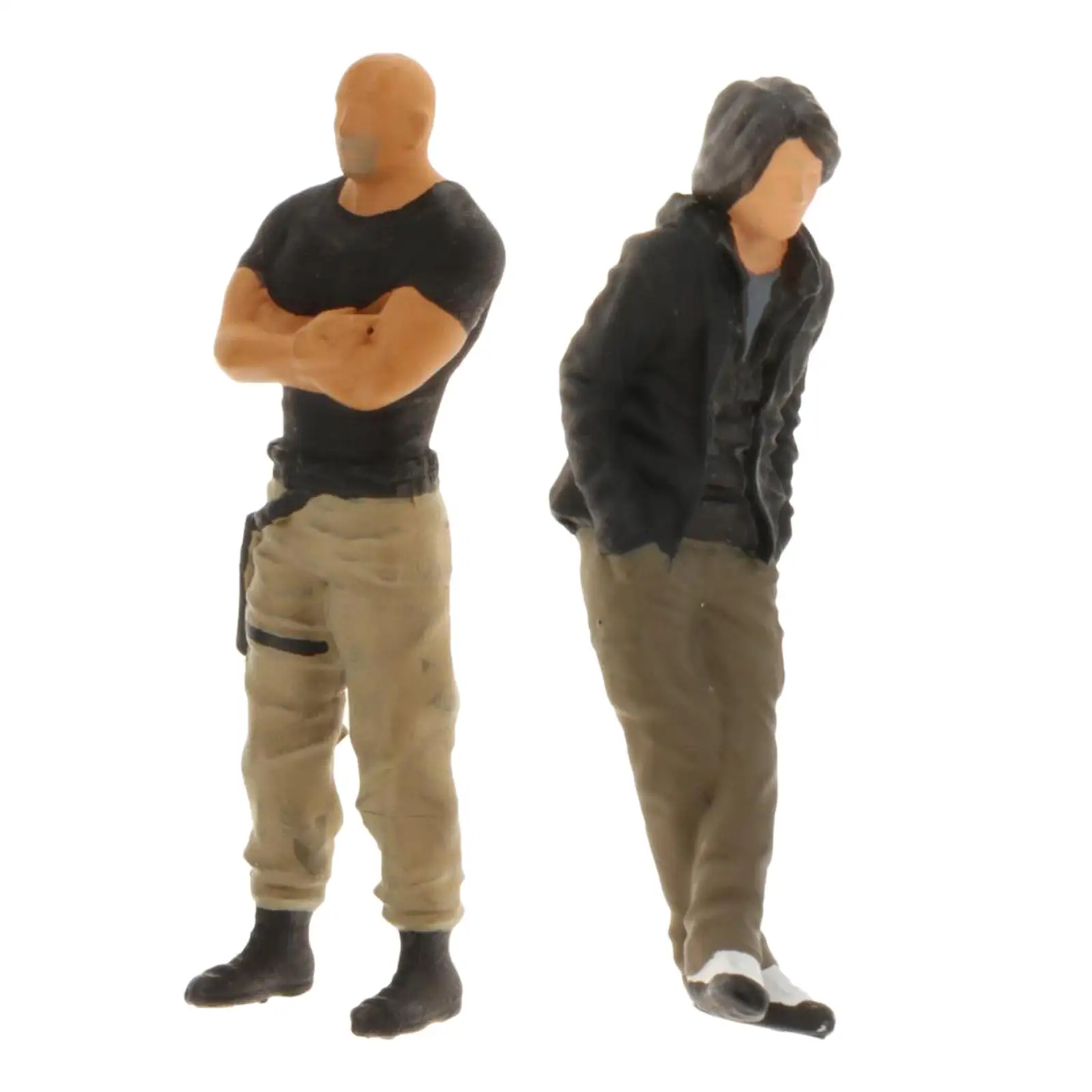 

2Pack of 1/64 Characters Tiny Resin People Railway Road Diorama for Siku