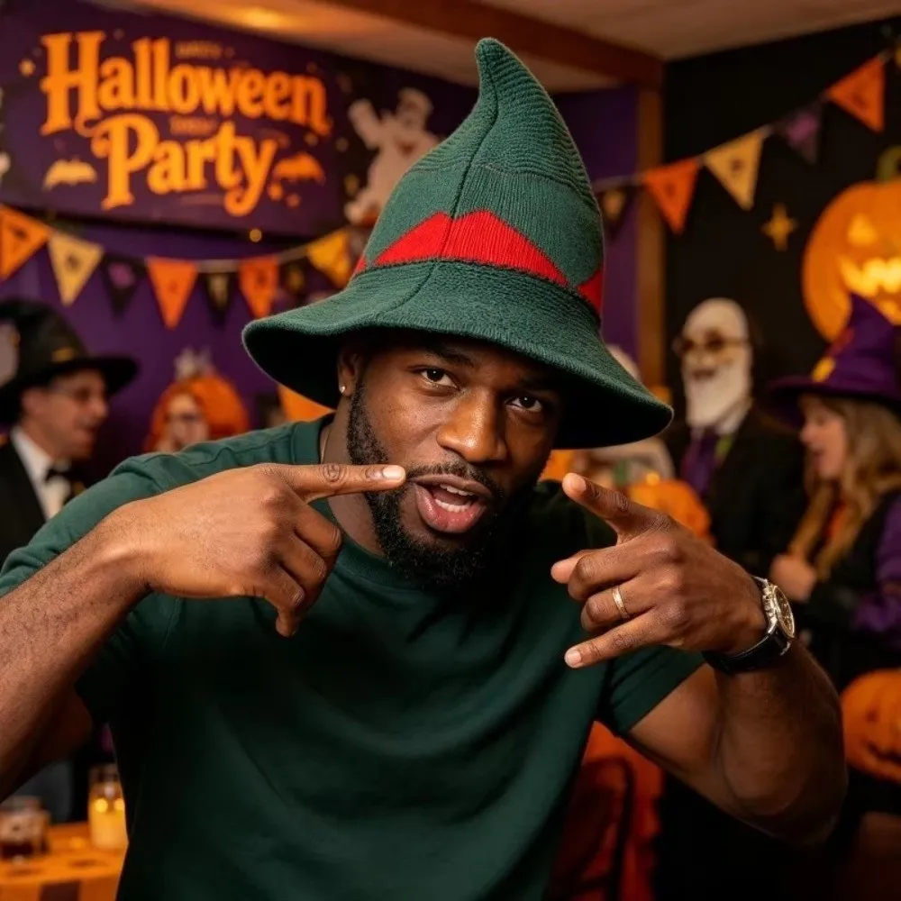 Wide Edges Witch Hat Spire Soft Knitted Wizard Cap Yarn Cotton Breathable Halloween Hat Fairytale Festival Carnival