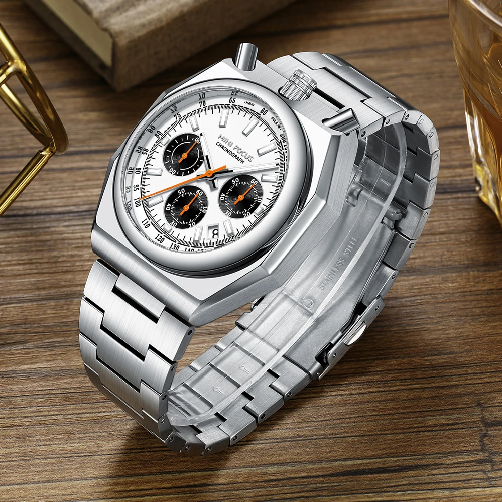MINI FOCUS His and Hers Multifunction Stainless Steel Watch Luxury Quartz Watches for Men & Women Gift