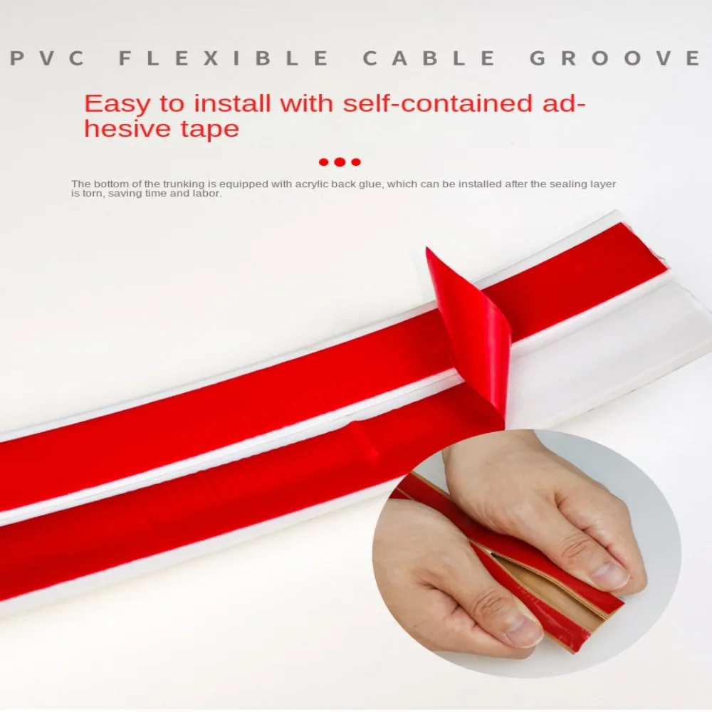 

Anti-extrusion Floor Cord Cover Arc Durable Extension Wiring Duct Protector Self-Adhesive Wire Organizer Home Outdoor