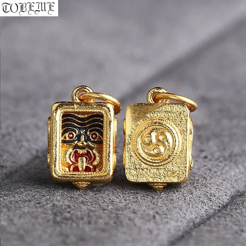 

Тибетский амулет Zaki Lam, Позолоченный Серебро 100% пробы, подвеска Будды на удачу