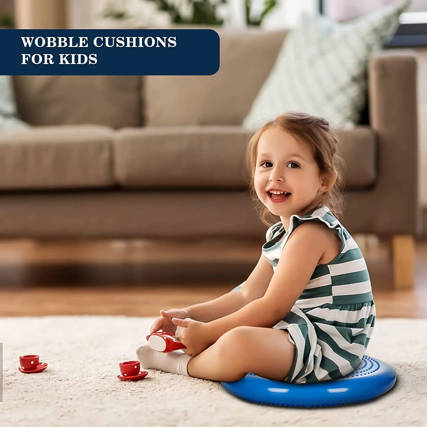 Inflated Air Stability Wobble Cushion - Wiggle Seat to Improve Sitting Posture & Attention Stability Balance Disc