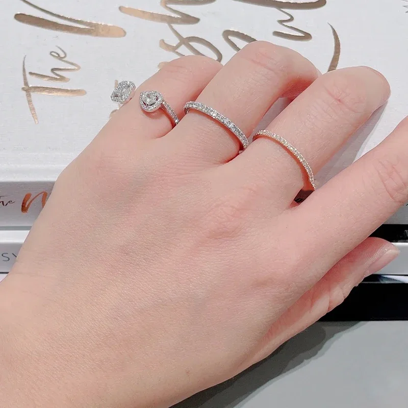 

MXK Fashion French jewelry S925 silver fairy sweet stacking ring exquisite ladies high-end luxury accessories party holiday gift