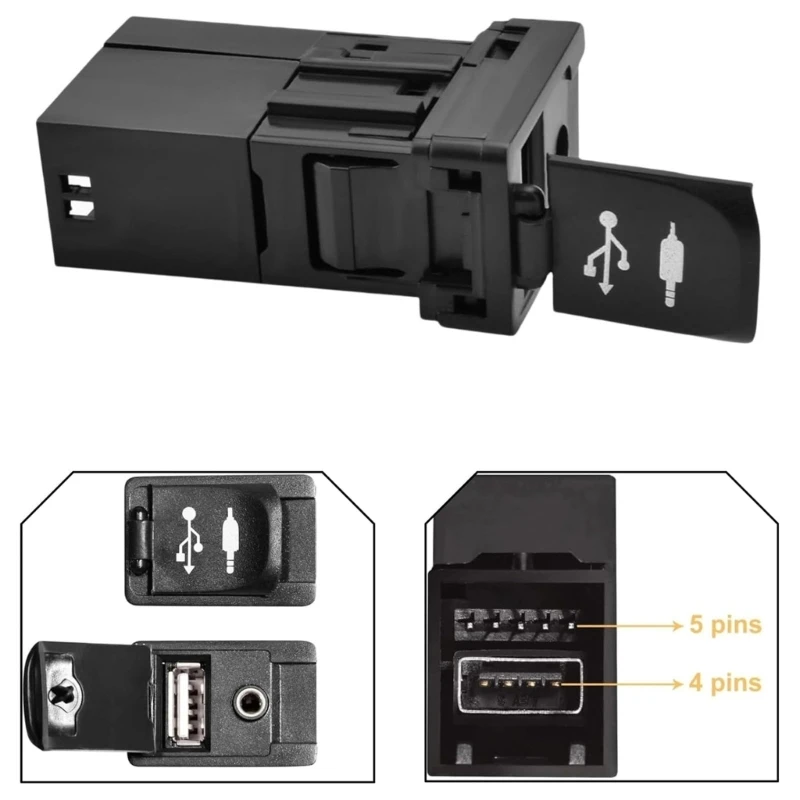 High Efficiency AUX USB Port Charging Socket Enhancing Connectivity Accessories for 86190-0R010 86190-52060 55434-02220