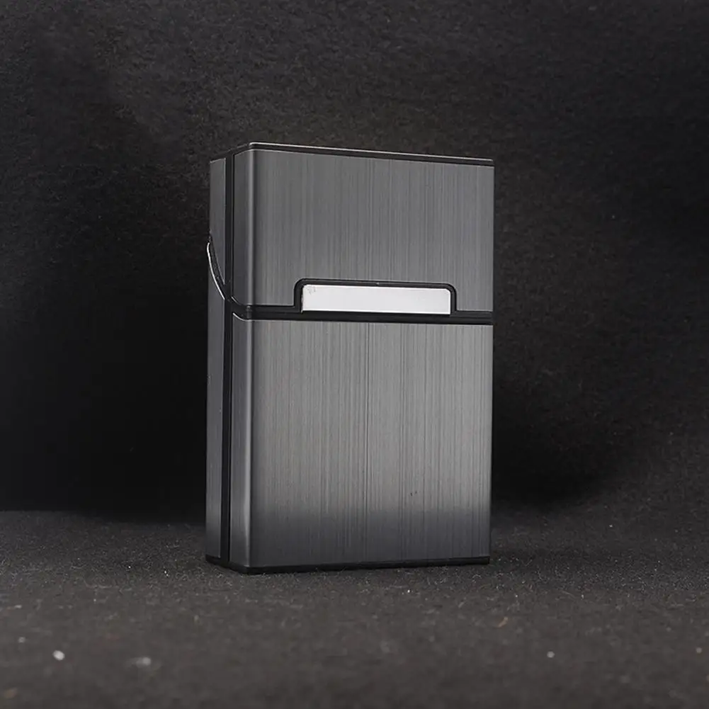 Brushed Aluminum Cigarette Case - 20 Capacity Elegant Metal Holder for Men, Bulk Pack of Gentleman's Smoking Accessories image 4