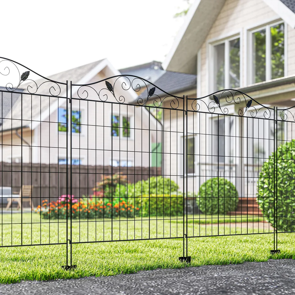 Adjustable Outdoor Patio Gate for Landscaping Black