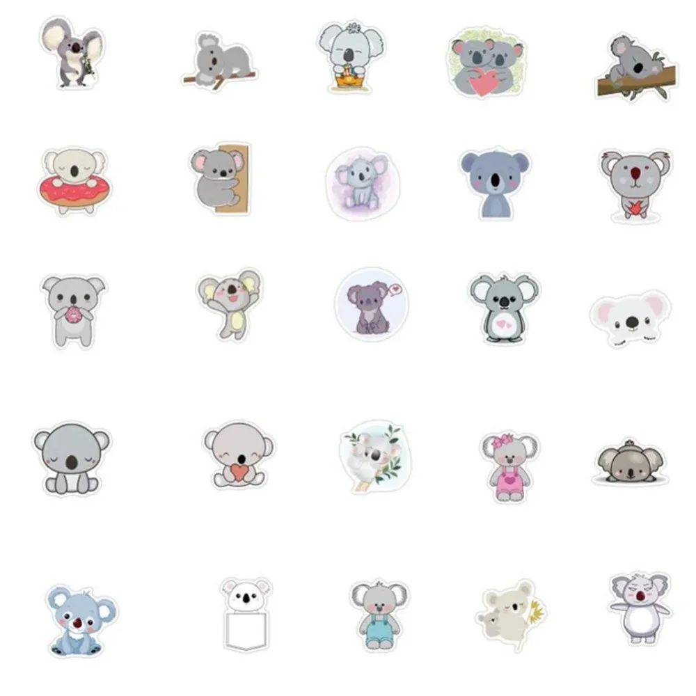 50PCS Animal Cute Koala Cartoon Graffiti Stickers Mobile Phone Skateboard Laptop Guitar Waterproof Stickers