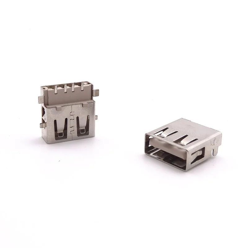 For USB 2.0 female seat usb sinking board female seat four-foot full patch + terminal pin SMT straight edge LCP beige glue