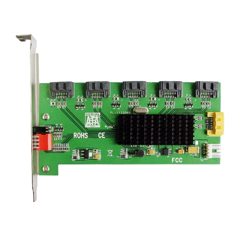 

Raid Controller 1 to 5 Port SATA 2.0 RAID Card Support SATA HDD RAID 0/1/5/10 SATA Port Multiplier Bracket Mount Easy Dip Switch
