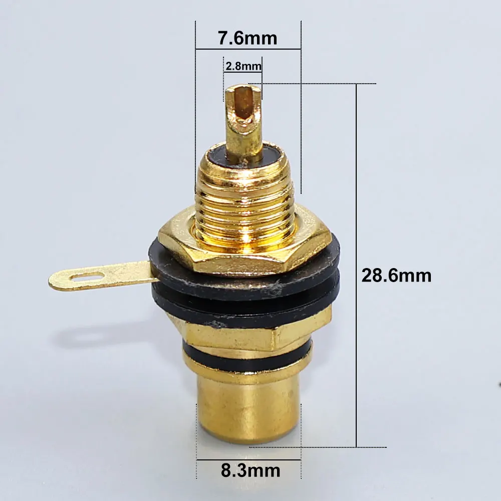 YanXi RCA Female Socket Lotus Connector Chassis Panel Mount Adapter Audio Terminal Plug 3.5mm AV Plug Gold Plated