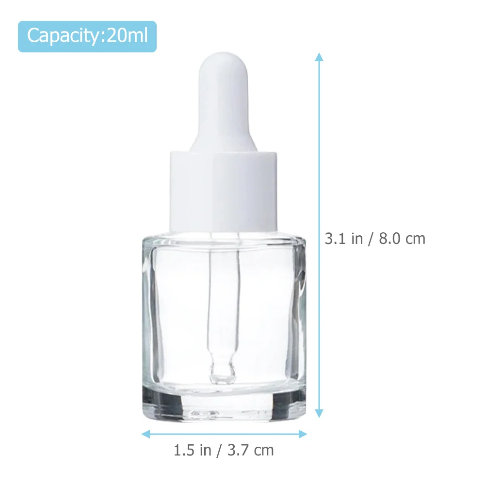 6Pcs Empty Dropper Bottles Mini Essential Oil Sub Containers Reusable Portable Glass Dropper Bottles for Travel Perfume DIY