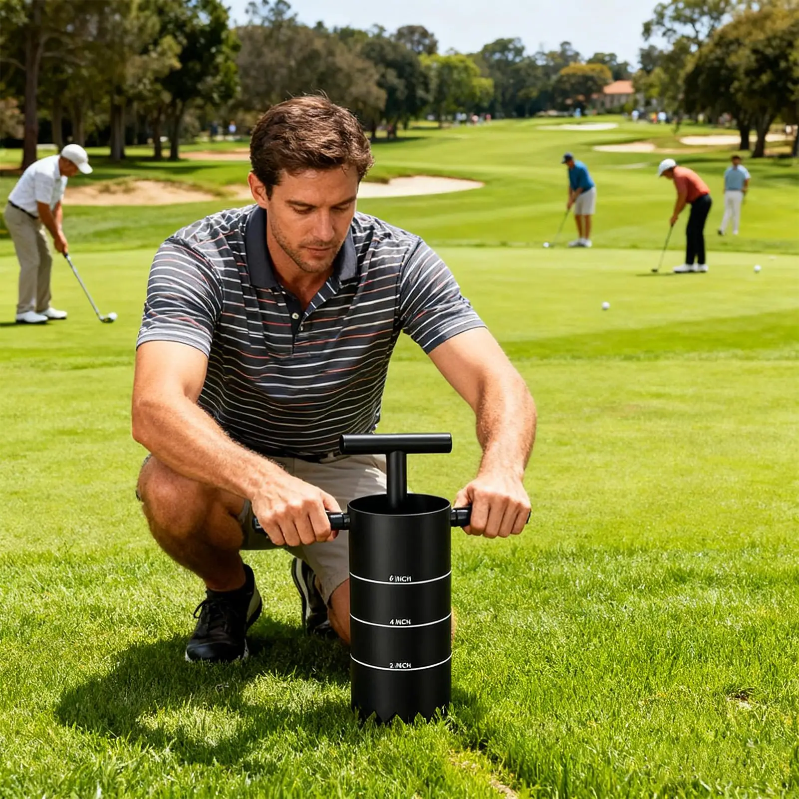 

Golf Hole Cutter & Digger Tool 2/4/6 Inch Detachable Punch for Driving Range Course, Backyard Garden Lawn Grass Hole Digger ﻿