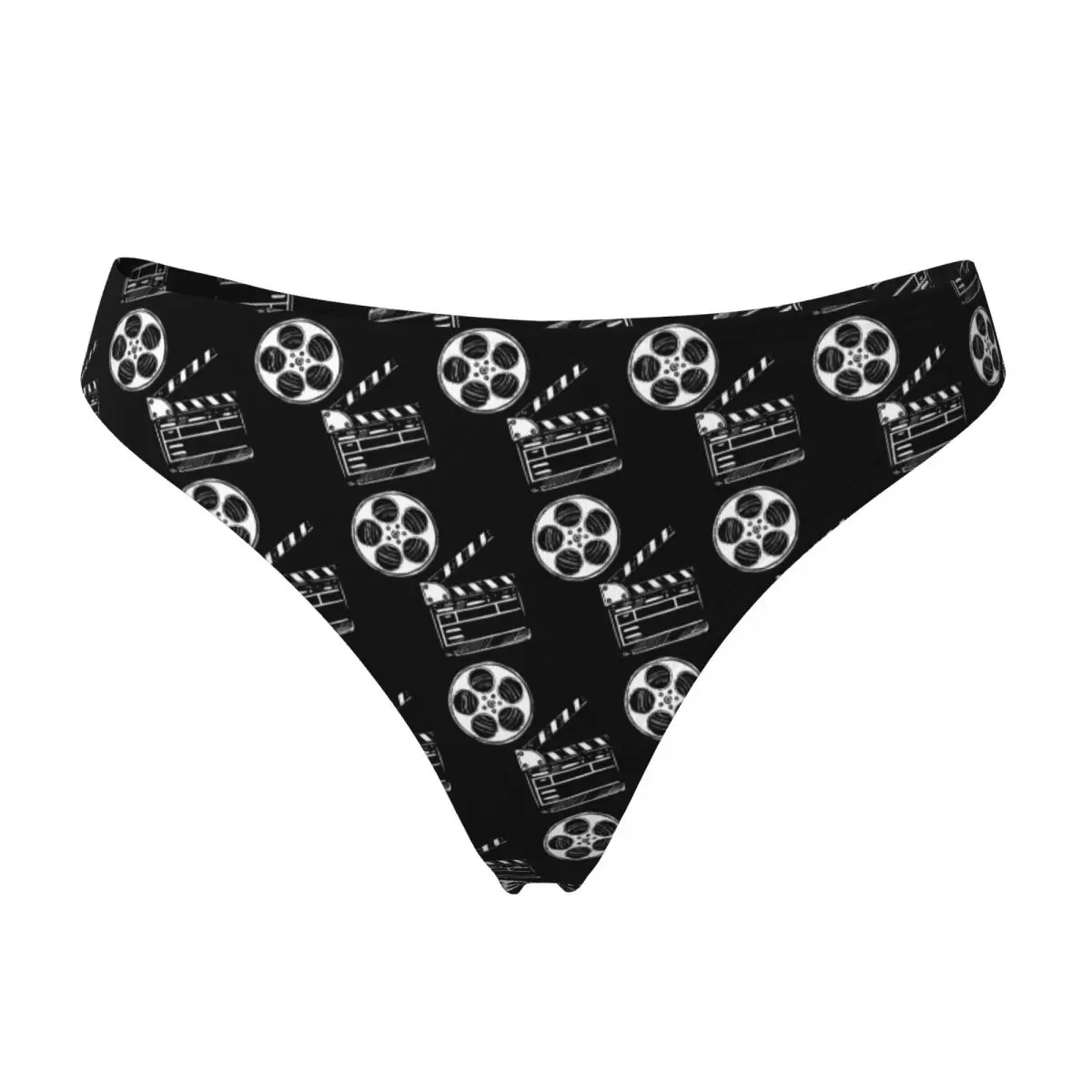 Custom Movies Film And Clapperboard G-string Panties Breathable Women Stretch Thongs Comfort Underwear