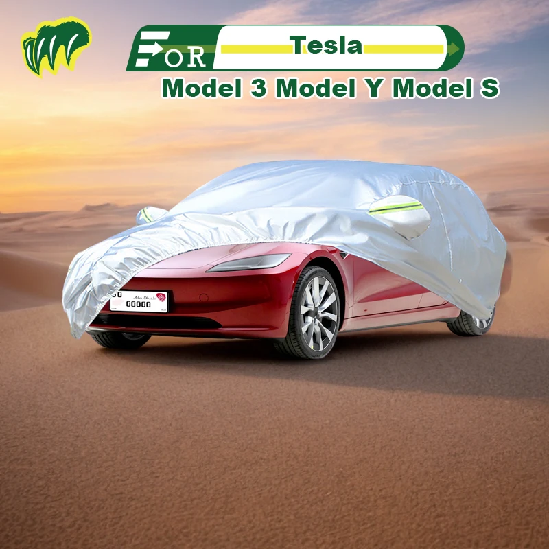 

For Tesla Model3 ModelY ModelS Hatchback Car Cover Waterproof Outdoor Cover Sun Rain Protection with Lock and Zipper Door