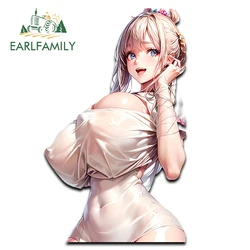 EARLFAMILY 13cm x 8cm for Sexy Chest Anime AI Girl Car Stickers Car Accessories Creative Decal Air Conditioner Fun Auto Graphics