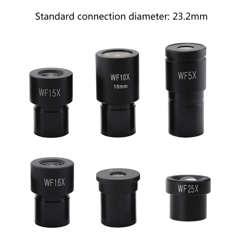 Microscope Adapter Biological Microscope Eyepiece WF5X/WF10X/WF15X/WF16X/WF20X/WF25X Wide Lens Monocular Oculars