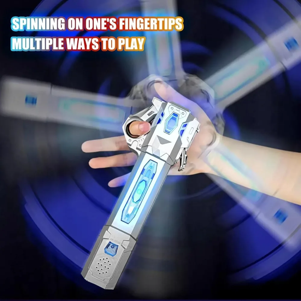 Children Colorful Glowing Sword Toys Telescopic Music Laser Sword 2-in-1 Rotating Decompression Toy Light Sword Kids Adult Toys