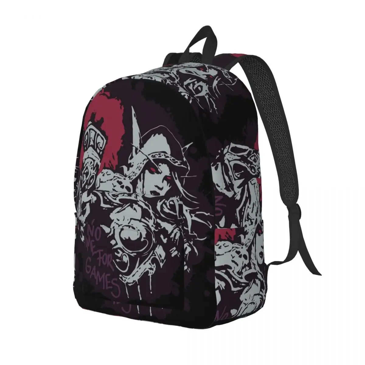 Sylvanas Has No Time For Games Classic Student Backpack School Bag Hiking Travel Daypack for Boys Girls Bookbag Shoulder Bags