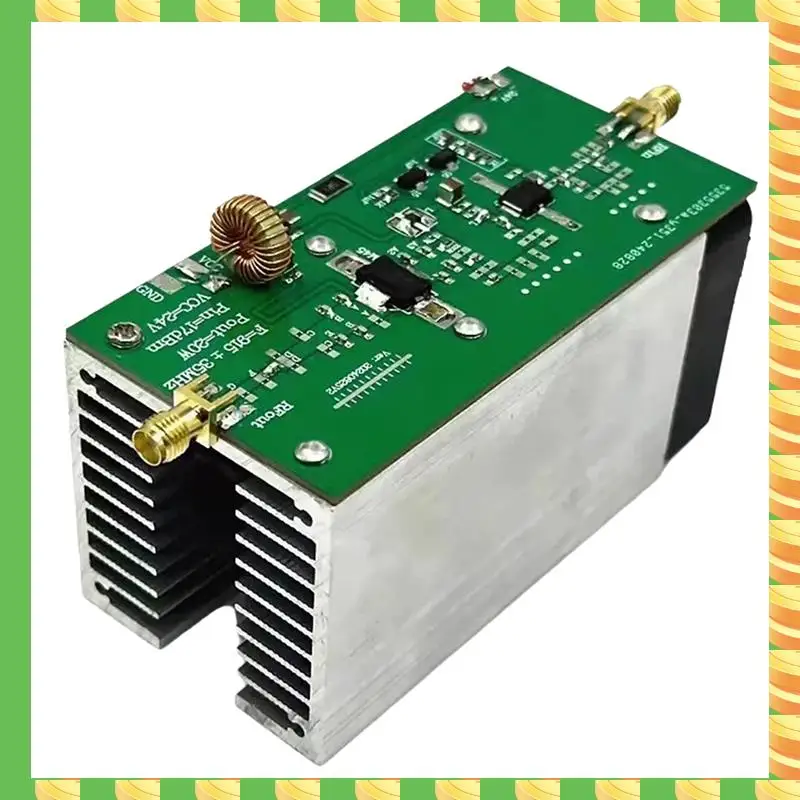 

AB53 RF усилитель мощности 915 МГц 20 Вт + RF усилитель мощности с радиатором радио RF усилитель для любительского радио 24 В-28 В