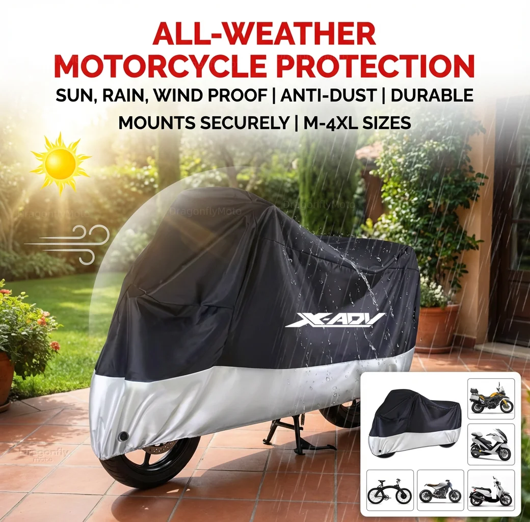 

For Honda XADV750 XADV150 X-ADV X Adv 750 150 2014- All Season Motorcycle Cover Silver Black Waterproof Dustproof UV Protection