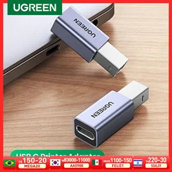 Ugreen USB 2.0 Printer Adapter USB Type c Adapter For Printer Hard Drive Base Fax Machine Scanner USB 2.0 Type c Printer Adapter