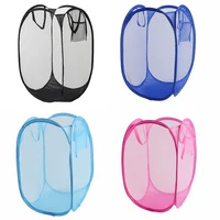 Folding Dirty Laundry Sorting Basket Washing Frame Bathroom Cloth Mesh Storage Bag Frame Bucket Laundry Organizers Storage Pouch 5