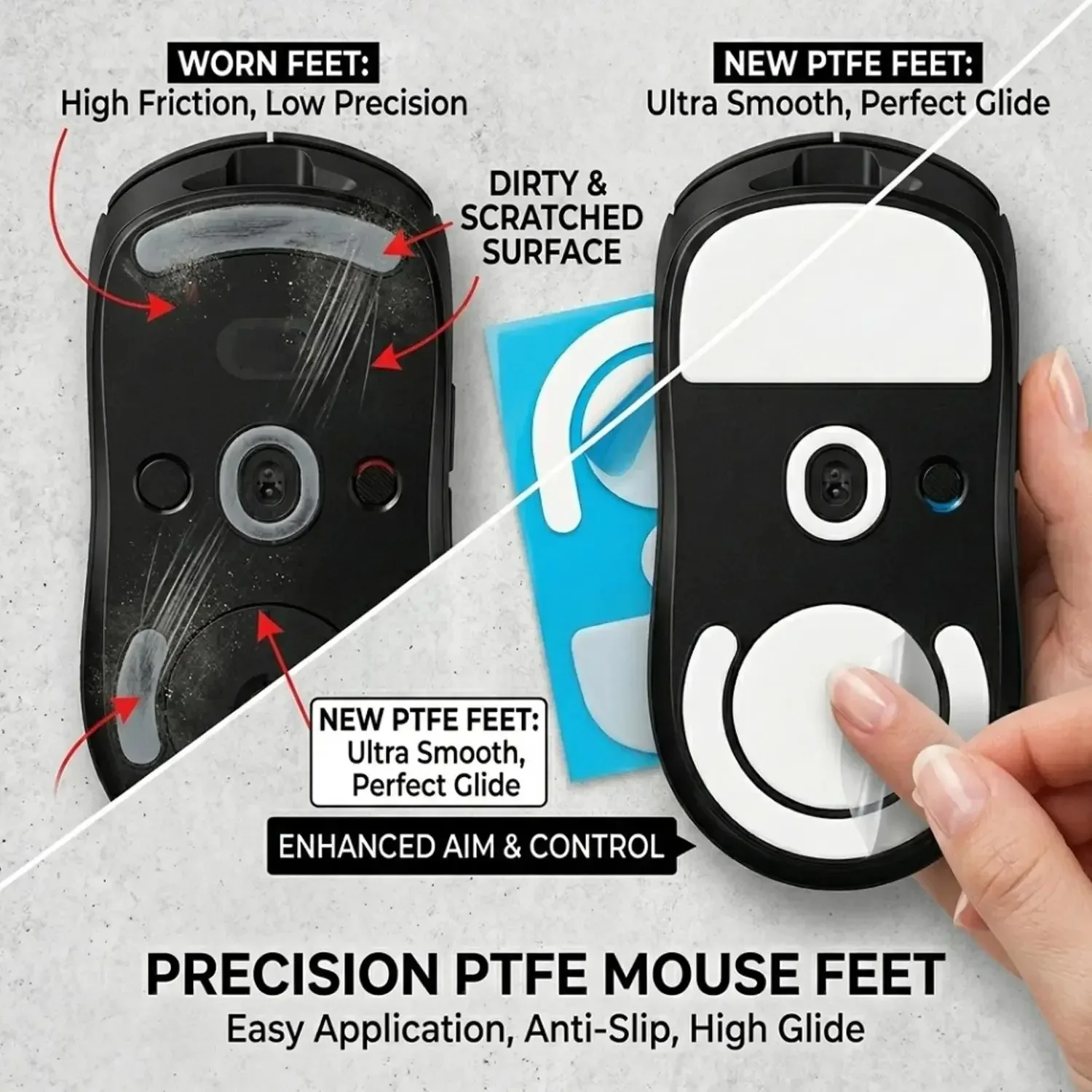 For Mouse Skate Pad For Logitech G PRO X Superlight 2 GPX Wireless GPW 1st 2nd 3rd Anti Slip Mouse Feet Sticker for GPW GPX GPX2