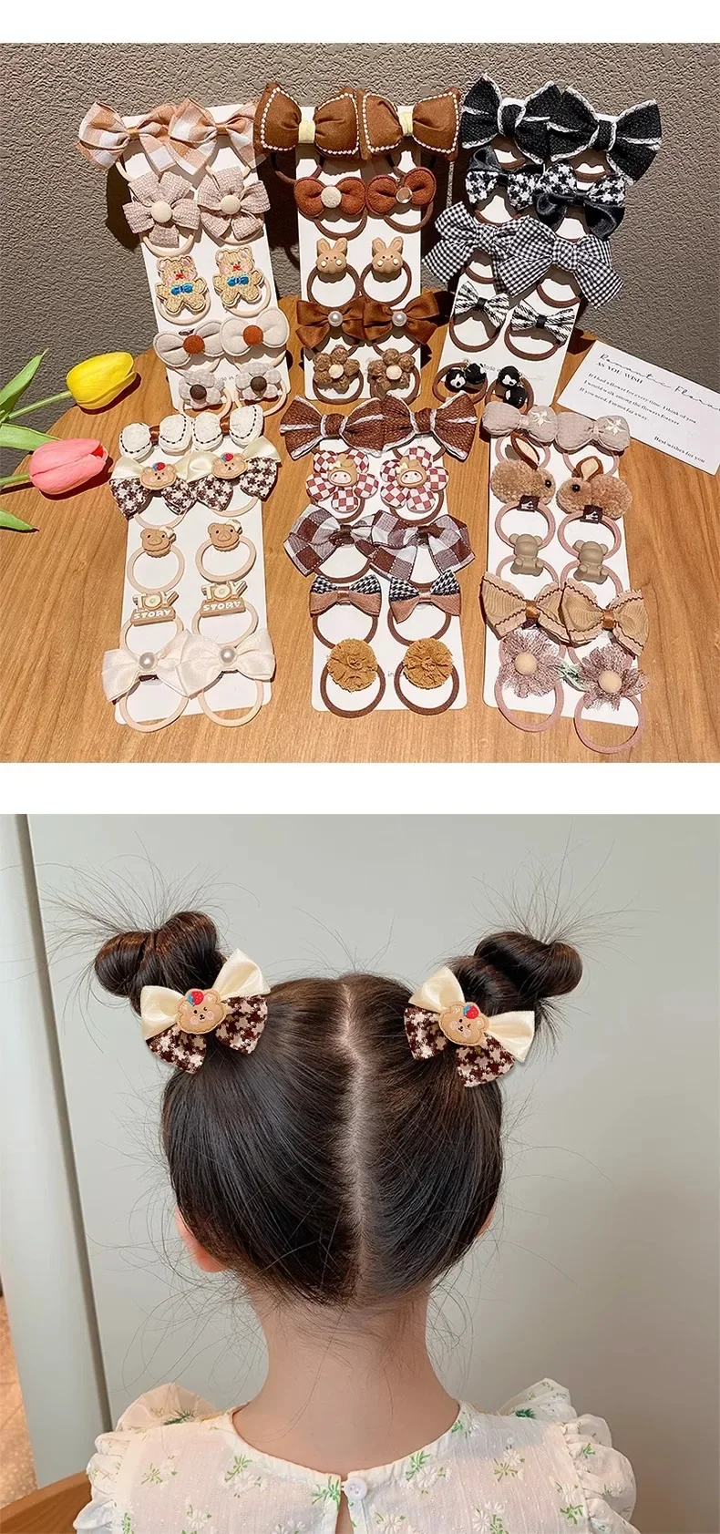 Süße Haargummis & Pferdeschwanz-Halter Mit Früchten, Blumen & Cartoon-Motiven – 20 Stück Für Baby, Kinder & Mädchen