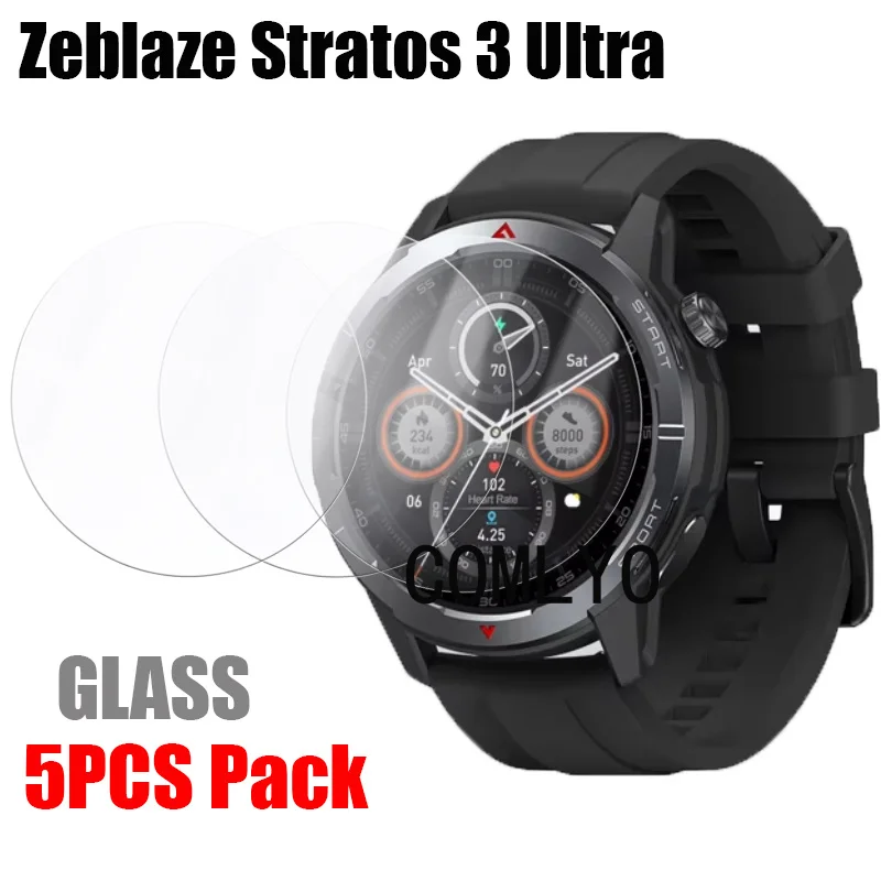 

5 шт., ультразакаленное Защитное стекло для смарт-часов Zeblaze Stratos 3 9H 2.5D