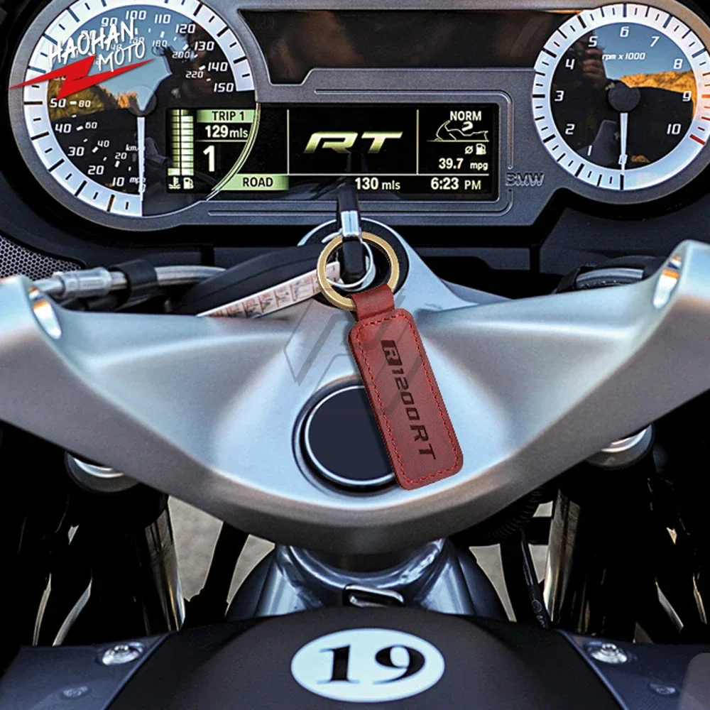 

For BMW Motorrad R1200RT R1200 RT Motorcycle Cowhide Crazy Horse Skin Keychain Key Ring