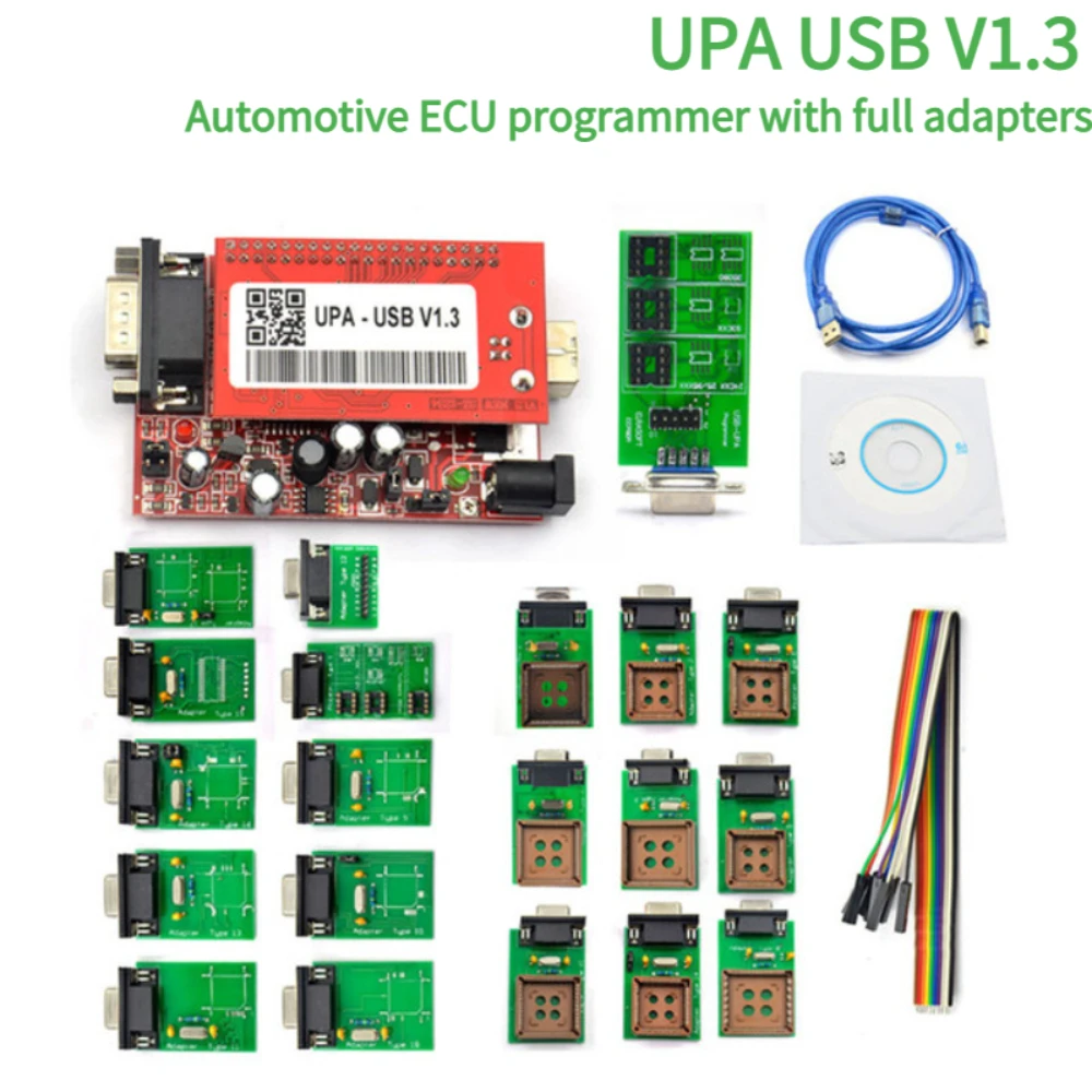 NEW UPA USB UPAUSB Programmer with V1.3 ECU Chip Tunning OBD2 Diagnostic Tool V1.3 Automotive ECU R with Full Set of Adapters