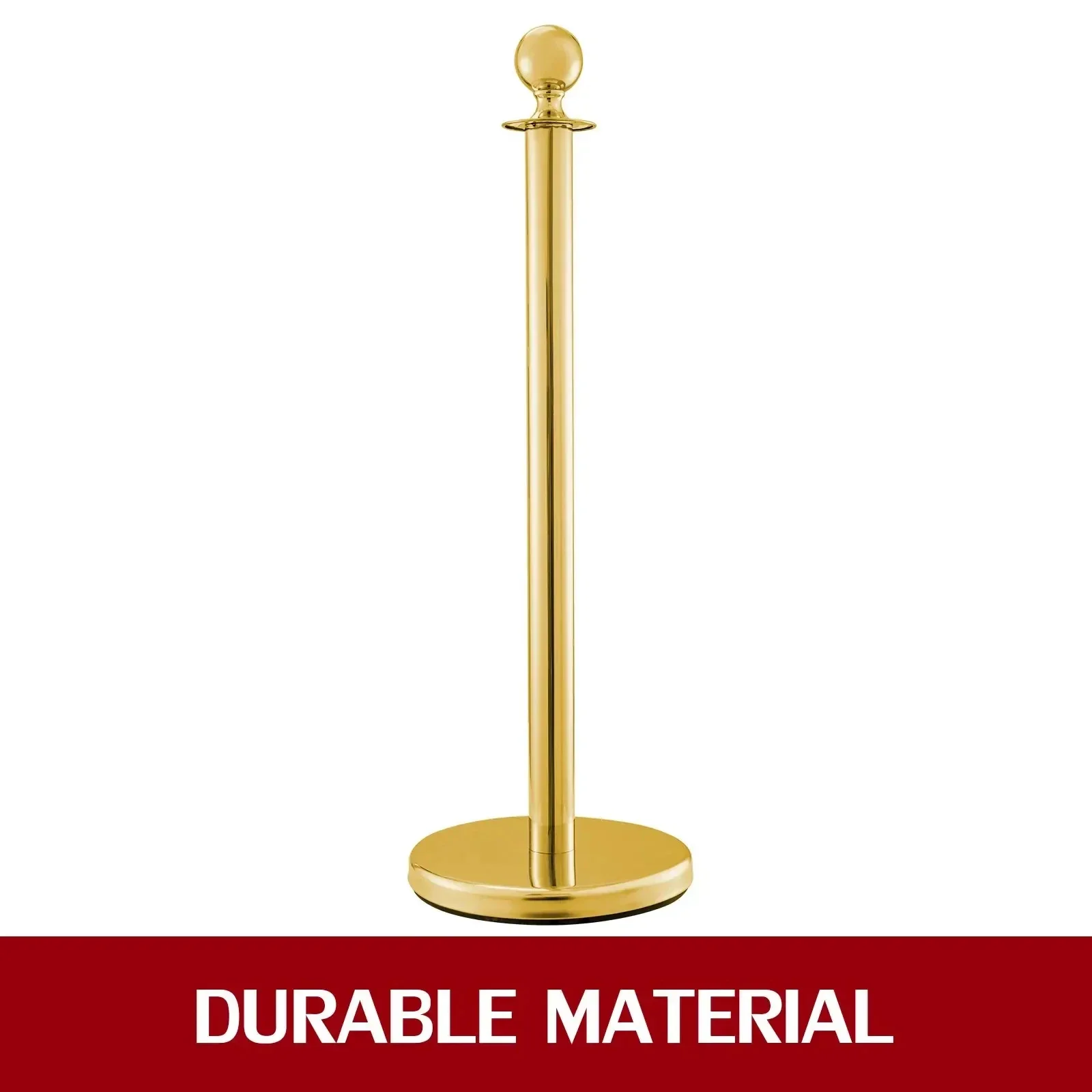 VEVOR Gold Stanchion Posts Cola 4 PCS 38 pulgadas Cuerda de terciopelo rojo Barreras de línea de control de multitudes con base estable para suministros de fiesta