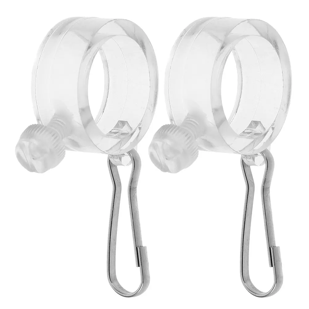 2Pcs Outdoor Flagpole Mounting Rings Adjustable Plastic Rotating Flag Rings with Hook Anti Winding Flagpole Accessories Hardware