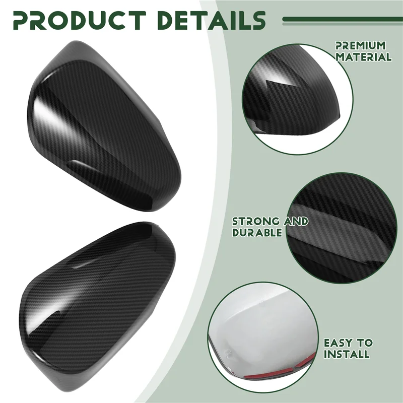 AM-لتويوتا بريوس C أكوا ABS ألياف الكربون سيارة الخارجي مرآة الرؤية الخلفية غطاء الجناح أغطية مرايا قبعات