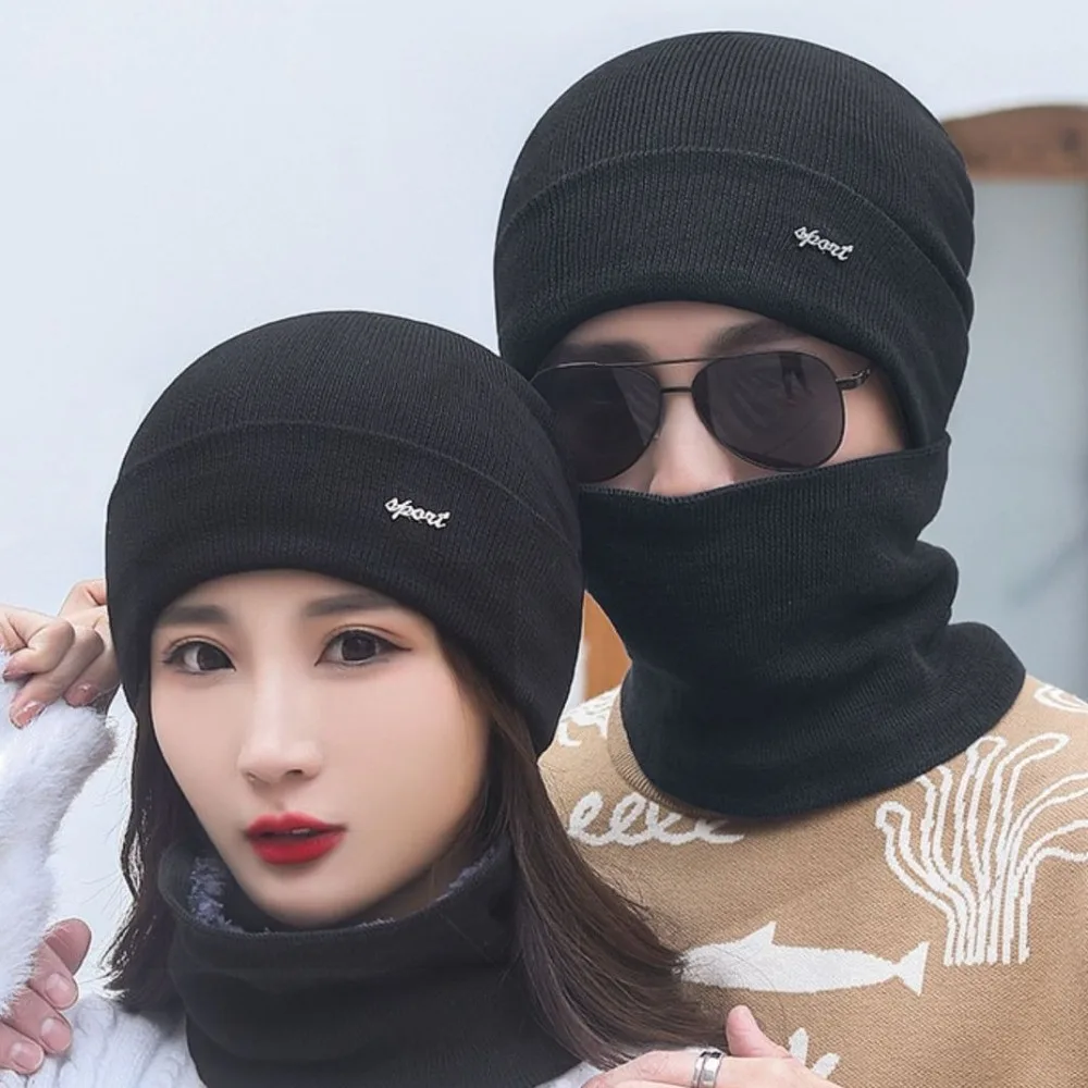 جديد سميكة قبعة وشاح مجموعة الشتاء الدافئة محبوك قبعة حماية الأذن البلوز قبعة الخريف الشتاء